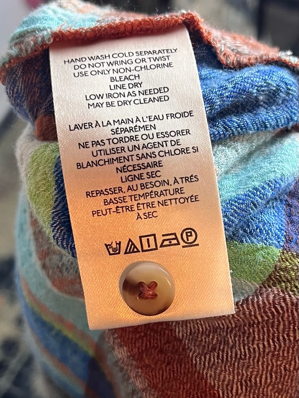 Pilcro Plaid Flannel Shirt in Rust, Blue & Mint - Picture 8 of 9